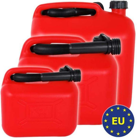 Deura Dual Position Fuel Can Plastic with Extension Tube 20l Red