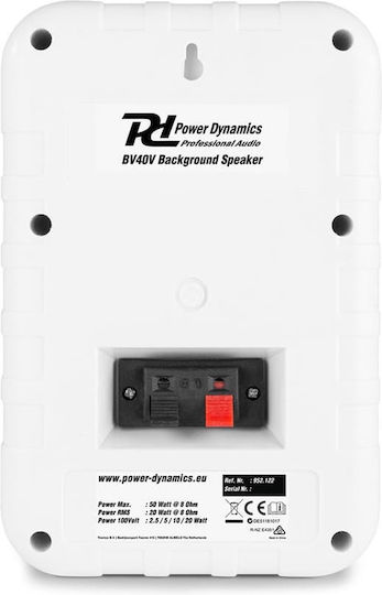 Power Dynamics BV40V Επιτοίχια Ηχεία (Ζεύγος) 15.1x12.7x19.8εκ. Λευκά