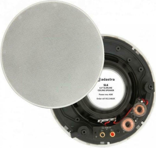 Adastra AD-SL6 Παθητικά Εντοιχιζόμενα Ηχεία 40W (Ζεύγος) Λευκά 952.548UK