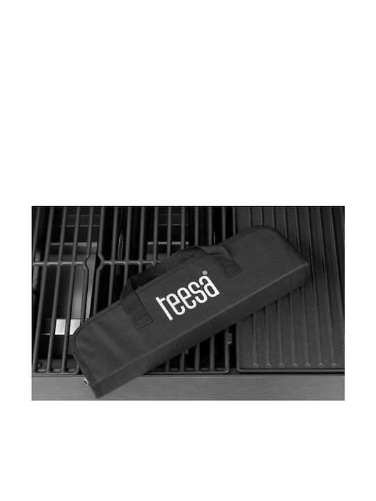 Teesa Set of 3 BBQ Tools with Spatula, Tongs, and Carving Fork TSA0110