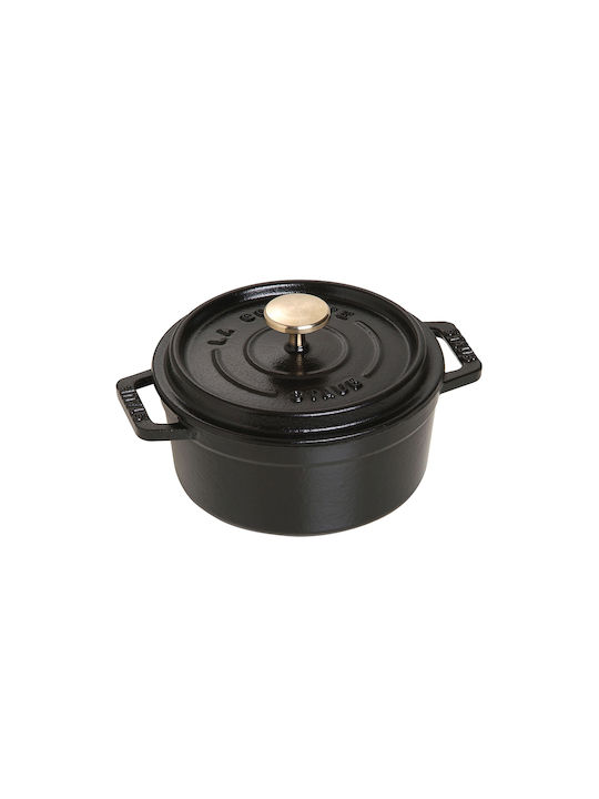 Staub Cocotte Βαθιά Κατσαρόλα από Μαντέμι 0.4lt / 12cm Black