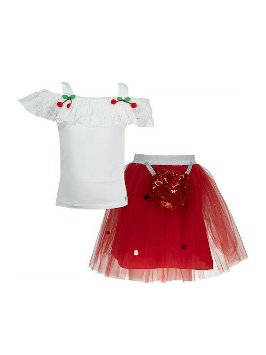 Εβίτα Kids Set with Shorts Summer 2pcs White