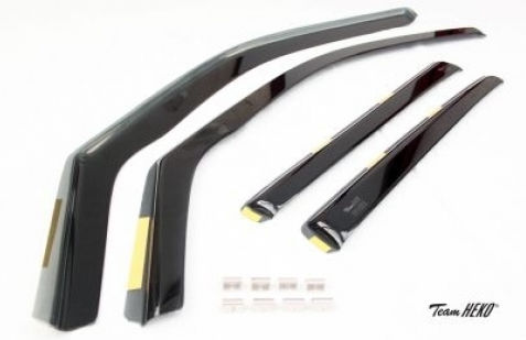 Heko Set of Windbreakers Front and Rear Car Dark Fime for Renault Koleos 4pcs