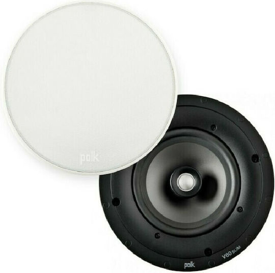 Polk Audio V60 Ηχείο Οροφής 100W (Τεμάχιο) Λευκό