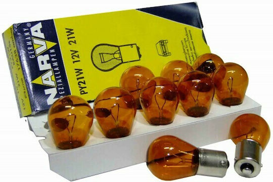 Narva Λάμπα Αυτοκινήτου Standard PY21W-BAU15s Πορτοκαλί 12V 21W 1τμχ