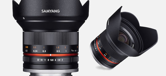 Samyang Crop Φωτογραφικός Φακός 12mm f/2.0 NCS CS Wide Angle για Sony E Mount Μαύρος