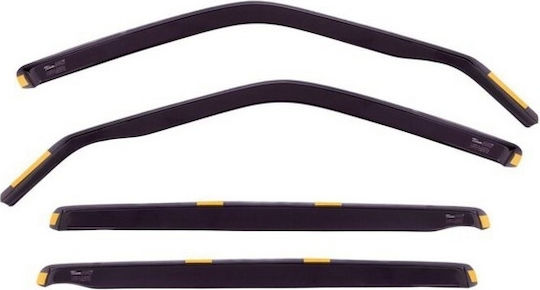 Heko Set of Windbreakers Front and Rear Car Dark Fime for Dacia Logan 4pcs