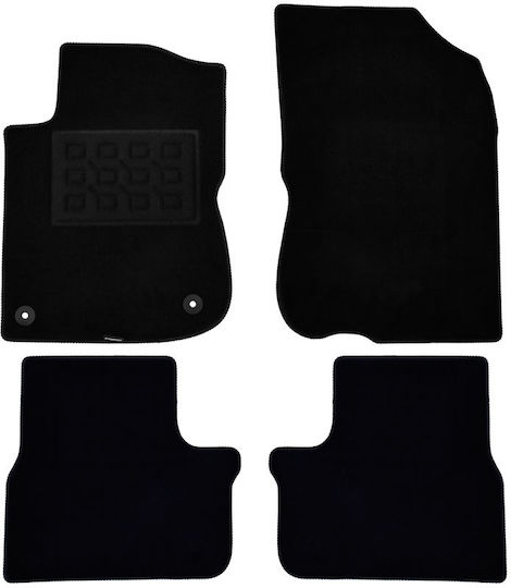 Cik Set of Front and Rear Mats 4pcs for Peugeot 208 3D/5D 04/2012-2019 Black