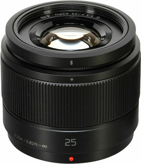 Panasonic Crop Φωτογραφικός Φακός Lumix G 25mm f/1.7 Σταθερός για Micro Four Thirds (MFT) Mount Μαύρος