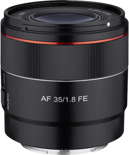 Samyang Пълен кадър Фотообектив AF 35mm f/1.8 FE Широк ъгъл за Sony E Монтаж Черен