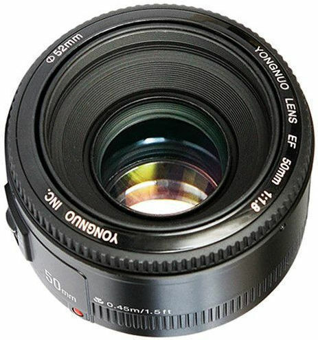 Yongnuo Full Frame Camera Lens YN 50mm f/1.8 Fixed for Canon EF Mount Black