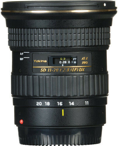 Tokina Crop Camera Lens AT-X 11-20mm f/2.8 PRO DX Wide Angle Zoom for Nikon F Mount Black