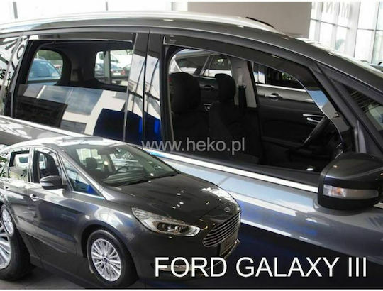 Heko Set of Windbreakers Front and Rear Car Dark Fime for Ford Galaxy 4pcs