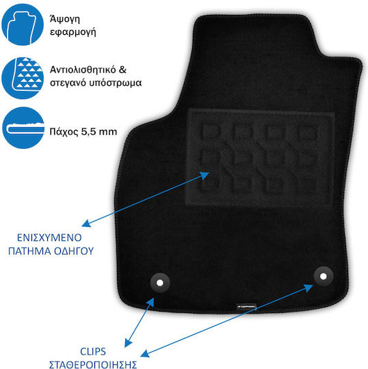 Set of Front and Rear Mats 4pcs for Mercedes-Benz E Class Gray