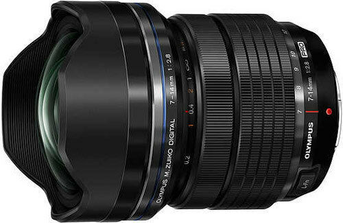 Olympus Crop Camera Lens M.Zuiko ED 7‑14mm 1:2.8 Pro Ultra-Wide Zoom for Micro Four Thirds (MFT) Mount Black