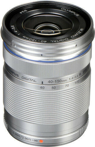 Olympus Crop Camera Lens M.Zuiko Digital ED 40-150mm f/4.0-5.6 R Standard Zoom for Micro Four Thirds (MFT) Mount Silver
