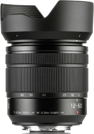 Panasonic Crop Φωτογραφικός Φακός Lumix G Vario 12-60mm f/3.5-5.6 Asph/Power O.I.S. Standard Zoom για Micro Four Thirds (MFT) Mount Μαύρος