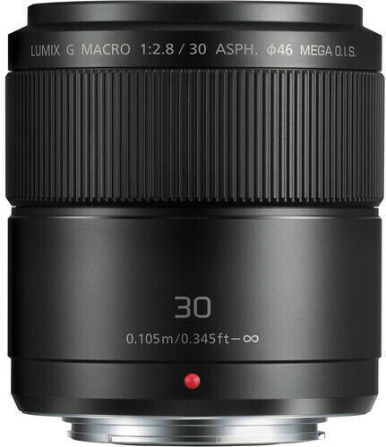 Panasonic Crop Camera Lens Lumix G 30mm f/2.8 ASPH Mega O.I.S. Standard / Macro for Micro Four Thirds (MFT) Mount Black