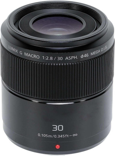 Panasonic Crop Camera Lens Lumix G 30mm f/2.8 ASPH Mega O.I.S. Standard / Macro for Micro Four Thirds (MFT) Mount Black