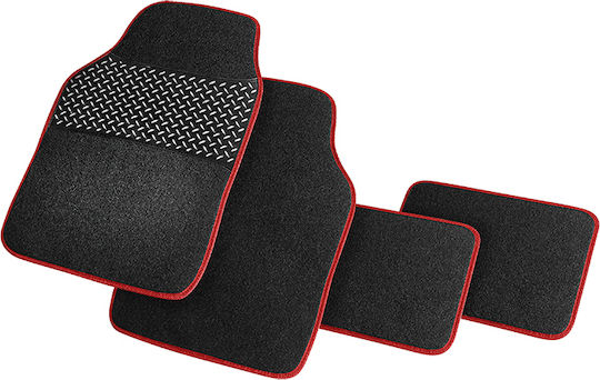 Cartech Set of Front and Rear Mats Universal 4pcs Red