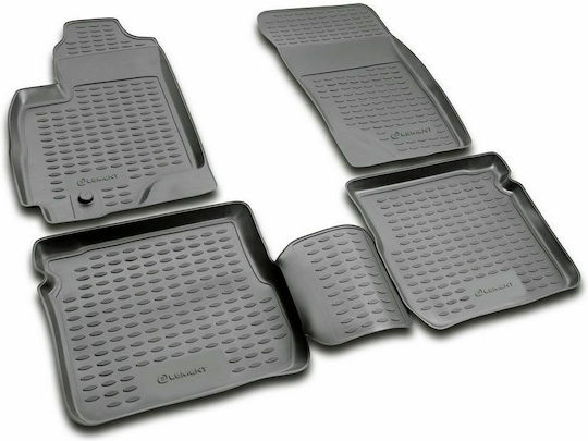 Novline Set of Front and Rear Mats 4pcs Tray Type for Ssangyong Rexton 2006-2012 Black