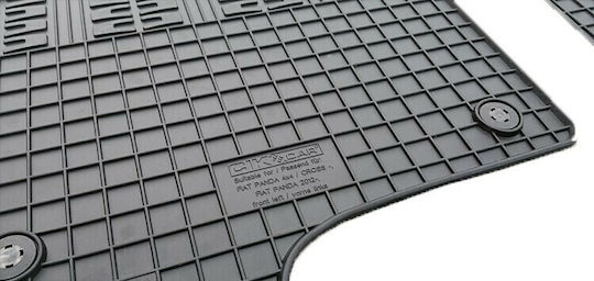 Cik Set of Front and Rear Mats 4pcs for Fiat Panda Black