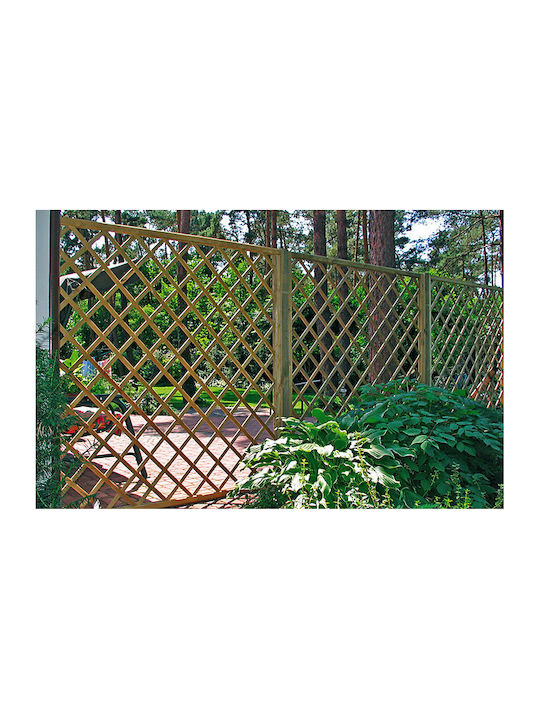 Spalier Garten Diagonale 12x12 aus Holz mit Rhombus Rasterdesign in Beige Farbe 90x180cm