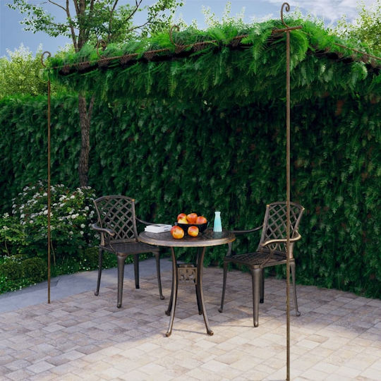 Gartenlaube aus Metall mit Decke in Brauner Farbe 400x300x250cm