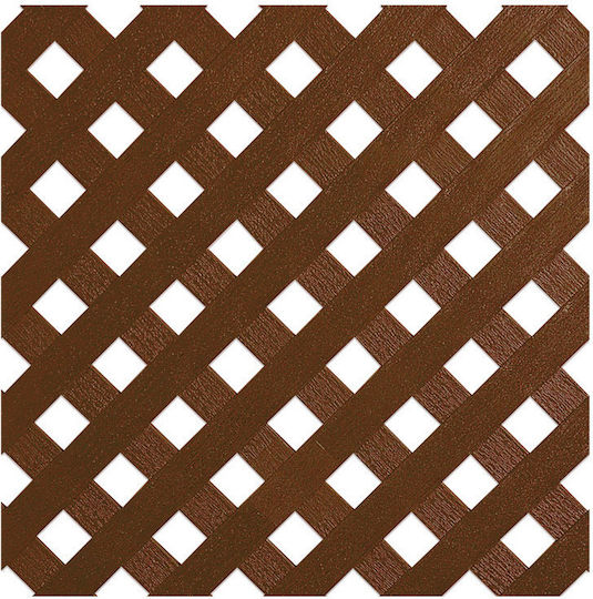 Trellis De Grădină Privat Din Plastic Cu Design În Grilă Rombul Maro 100x200cm