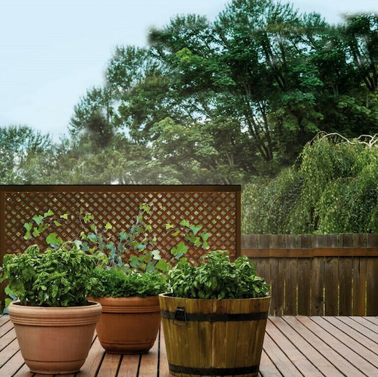 Trellis De Grădină Privat Din Plastic Cu Design În Grilă Rombul Maro 100x200cm