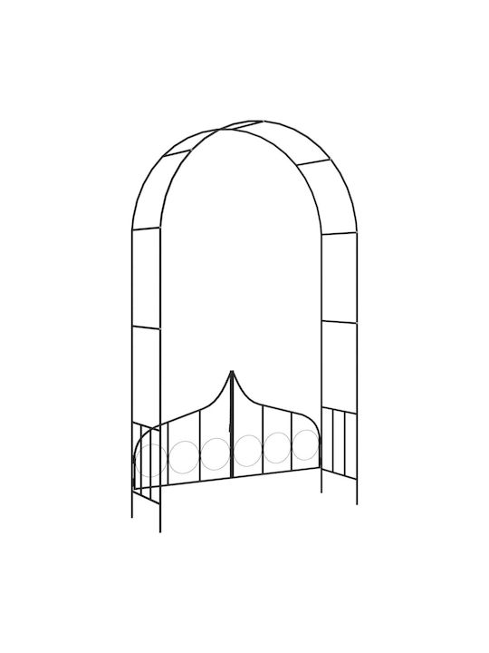 Arcadă De Grădină Din Metal Negru 138x40x238cm