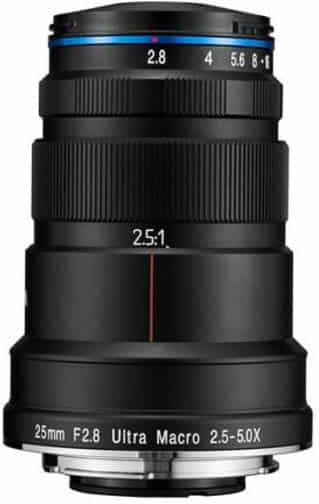 Laowa Crop Camera Lens 25mm F2.8 2.5-5x Ultra Wide Angle / Macro for Canon EF Mount Black
