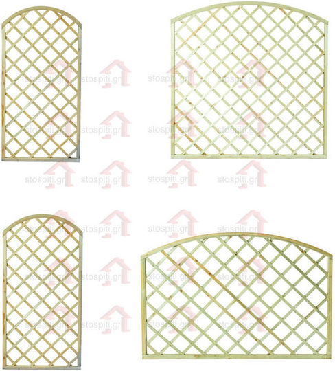Trellis De Grădină Arcadă (12x12) Din Lemn Cu Design În Grilă Romb Bej 180x120cm