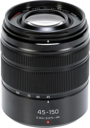 Panasonic Crop Kameraobjektiv Lumix G Vario 45-150mm f/4-5.6 ASPH Mega OIS Standard-Zoom für Micro Four Thirds (MFT) Mount Black