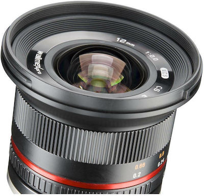 Walimex Crop Kameraobjektiv 12mm f/2 CSC Weitwinkel für Sony E Mount