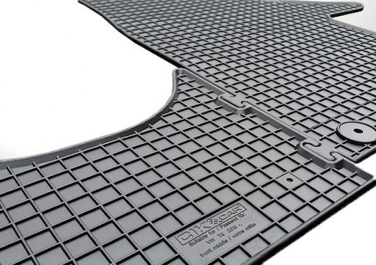 Cik Set of Front and Rear Mats 3pcs for Volkswagen T6 2015 Black