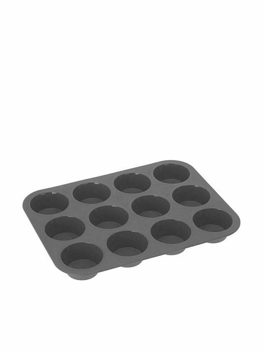 Aria Trade No Coating Silicone Cupcakes & Muffins 12 Cups Baking Pan AT500586 Blue 33x25cm