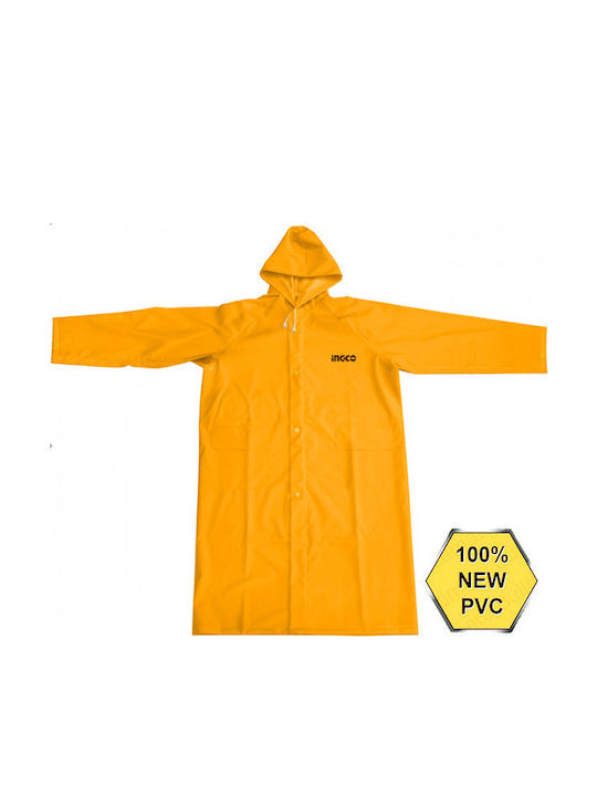 Ingco Wasserdichte und Winddichte Trenchcoat Arbeits Herren Orange Länge 120cm.