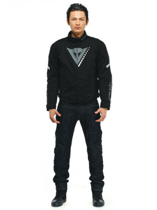 Dainese Veloce D-Dry Winter Men's Motorcycle Jacket Cordura Waterproof Black/Charcoal-Gray/White