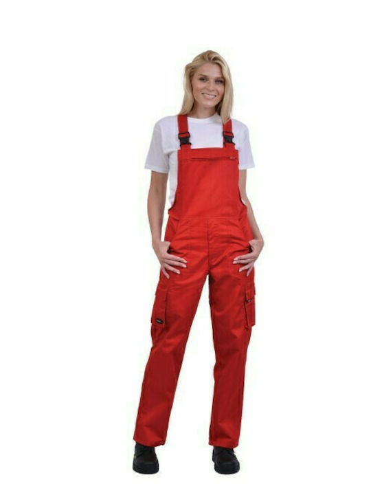 Ergo Work Coveralls Dungarees Cotton Red