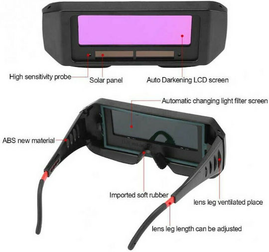 Epica Star Epicastar EP-60340 Welding Glasses with 90x34mm Visual Field Black