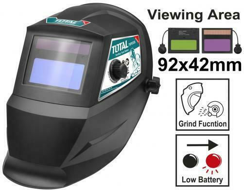 Total Electronic Welding Helmet Optical Field 92x42mm Black