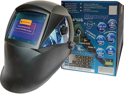 Arcmax MAX5-13G Welding Helmet with 100x53mm Visual Field Black