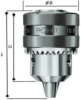 Rohm 072825 Mandrină cu cheie Metalic B18 1,0-16mm