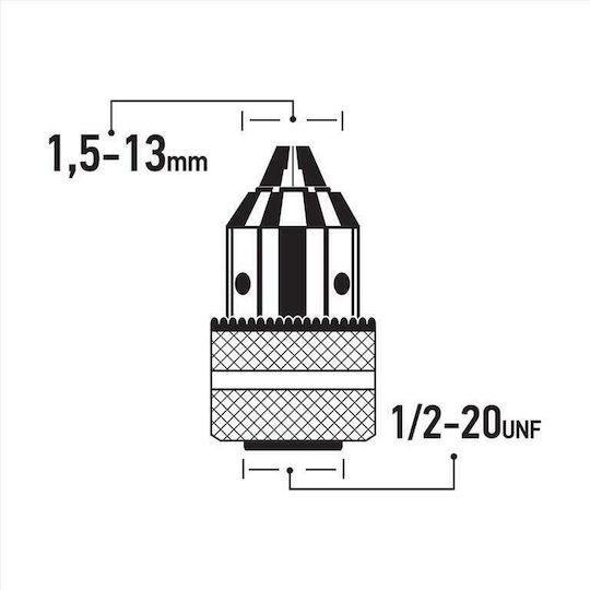 FFG 45932 Mandrină cu cheie 13mm Bandă de măsură
