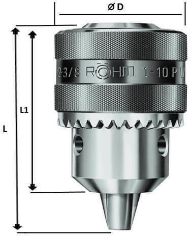 Rohm 329587 Τσοκ με Κλειδί Μεταλλικό 3/8"x24 DB 1,0-10mm