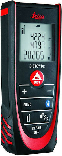 Leica Μέτρο Laser D2 Bluetooth με Εύρος Μέτρησης 0.05m-100m
