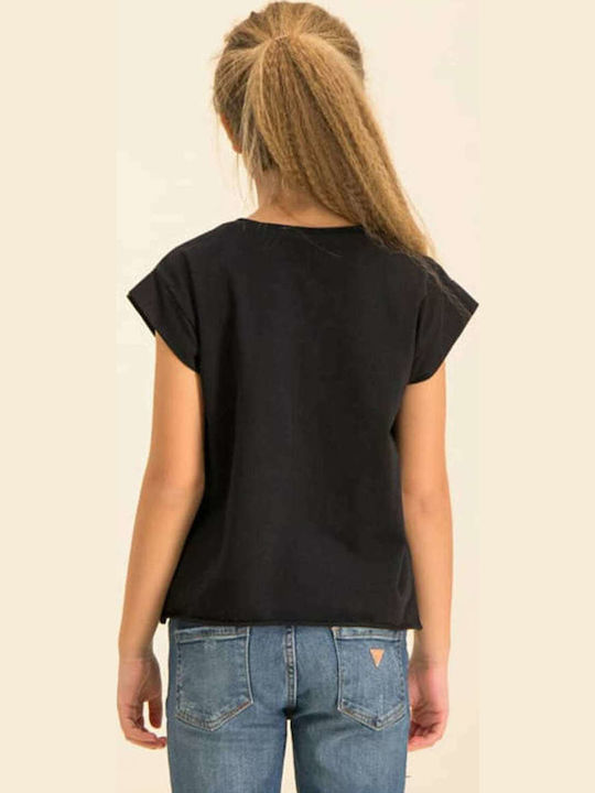 Kids' Crop Top Short Sleeve Black