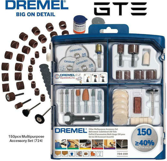 Dremel 724 Σετ Εξαρτημάτων Πολυεργαλείων 150τμχ 2615S724JA