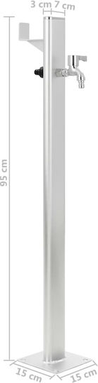 vidaXL Decorative Faucet Garden Aluminum Floor 95cm 45458